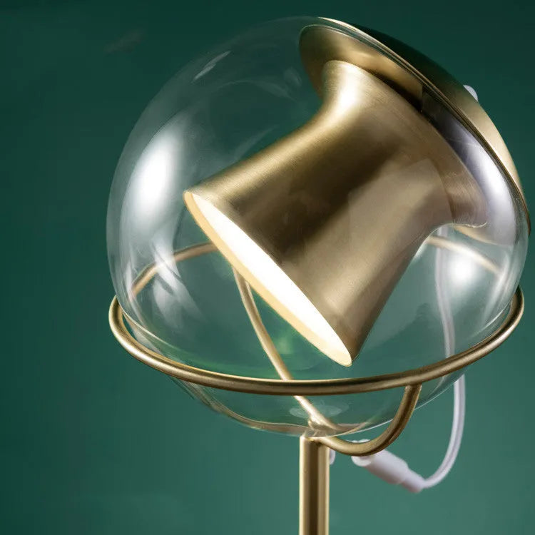 Glass lampshade dimmable desk lamp with touch switch and integrated LED light source