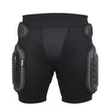 Black cycling hip protection pants showing protective padding area, available in sizes S M L XL