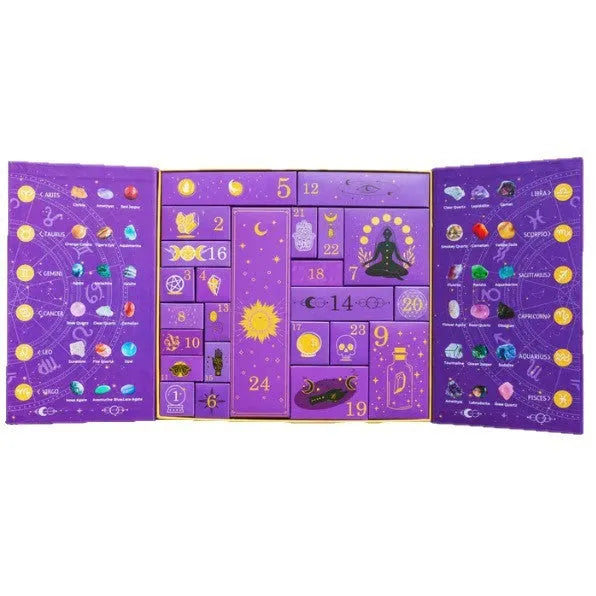 Halloween countdown gift box with crystal decorations measuring 33.5cm wide