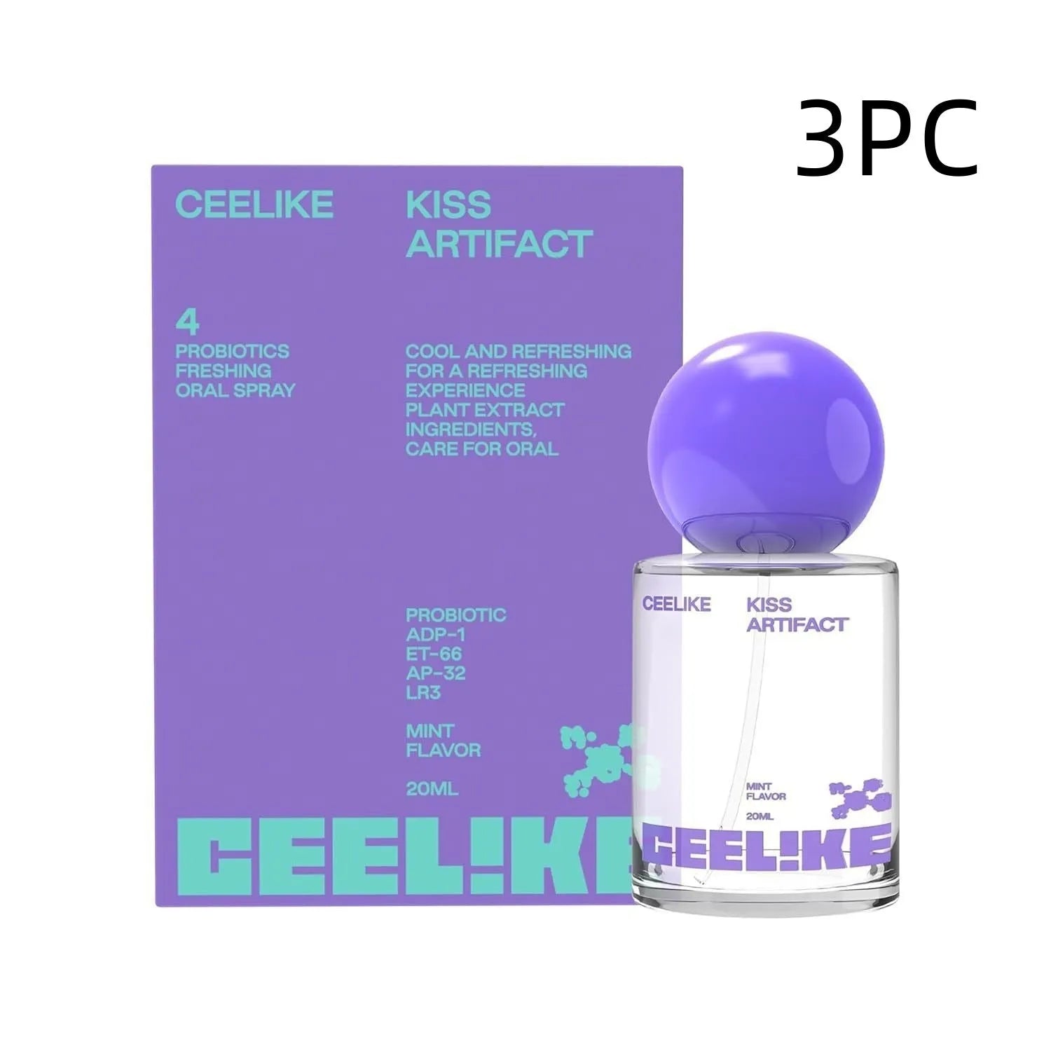20ml probiotic oral care spray bottle with refillable design for portable breath freshness