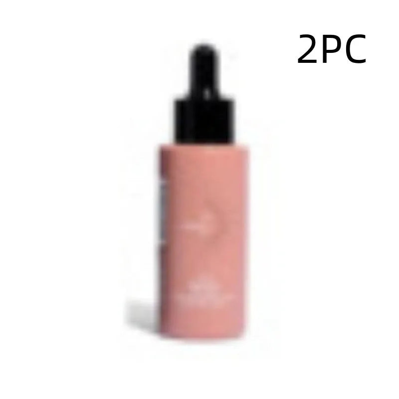 Self-tanning set showing 50ml tanning drops bottle and 75ml tanning glitter cream tube with black essence.