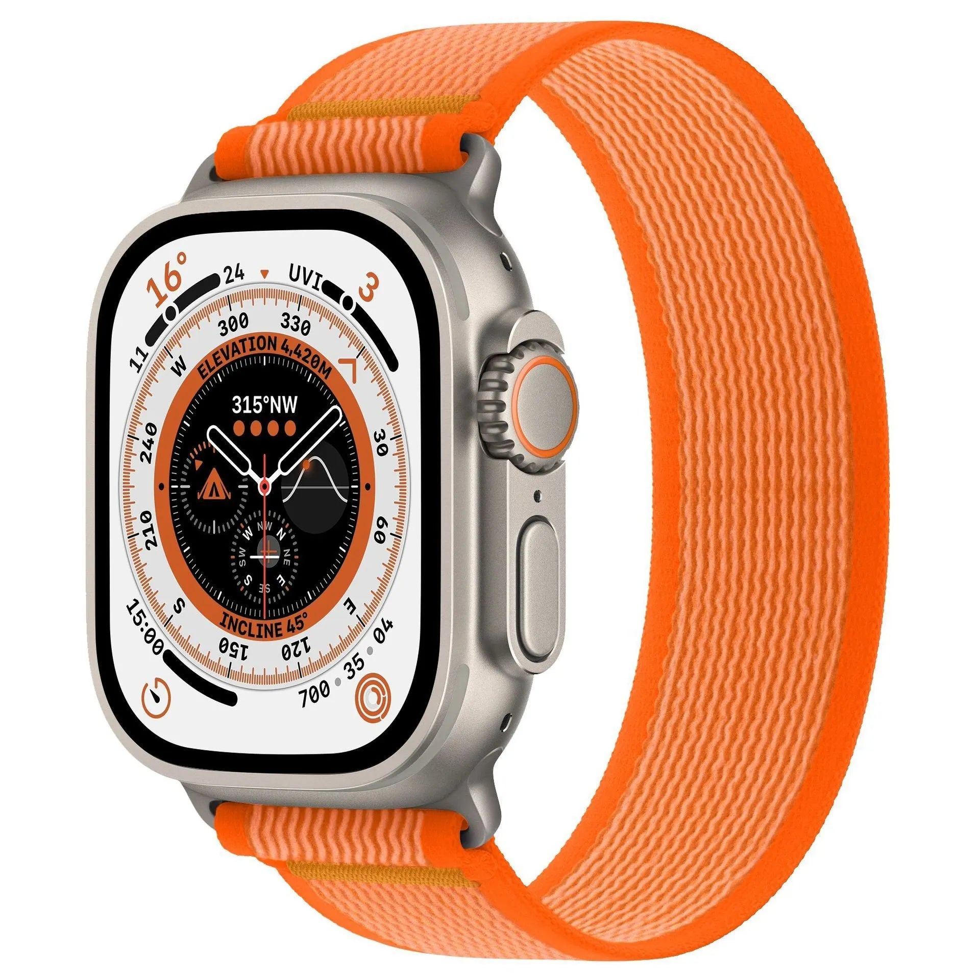 Nylon Apple Watch replacement strap with integrated ring loop in multiple colour options