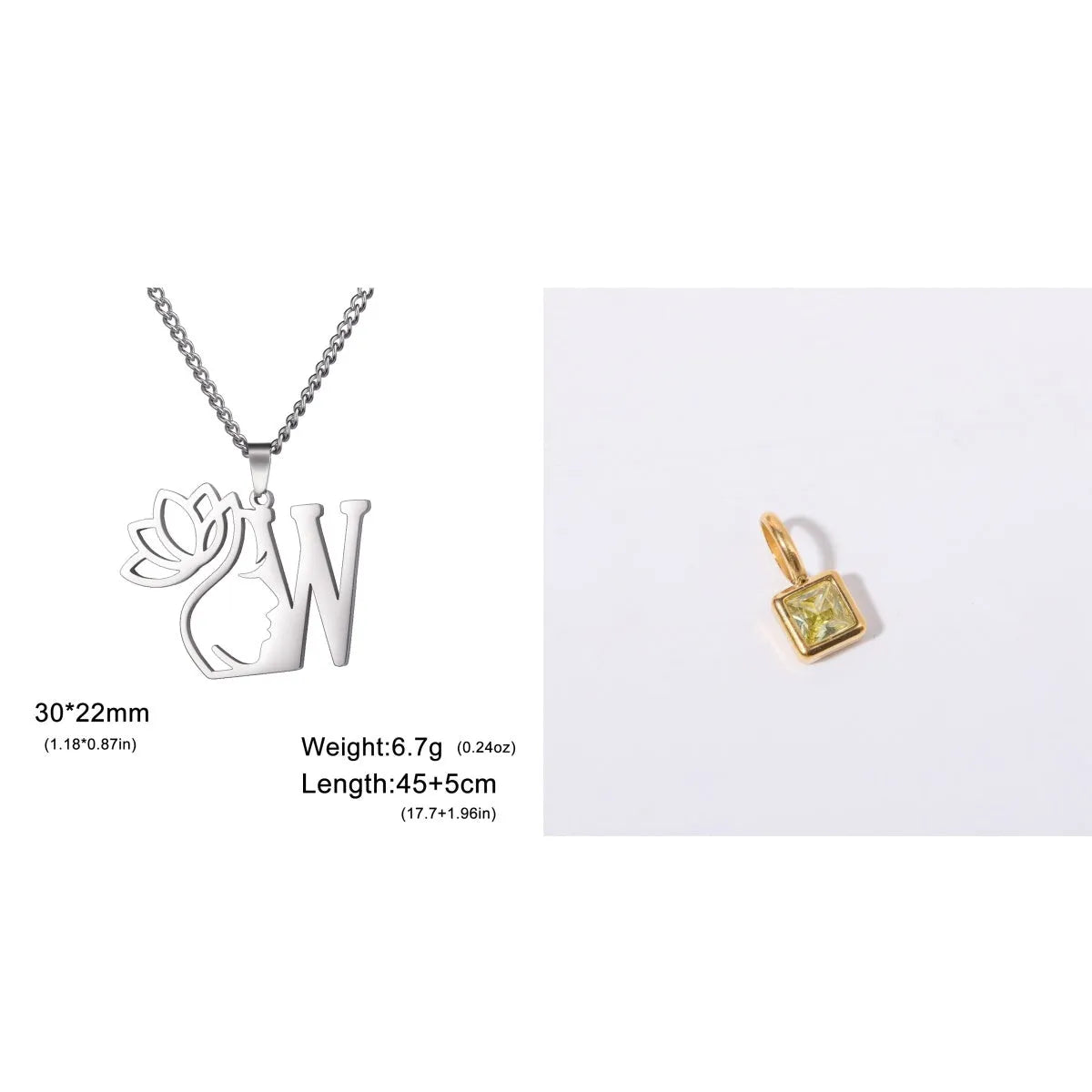 Gold and silver stainless steel fashion necklaces with a cross chain design and matching pendants.