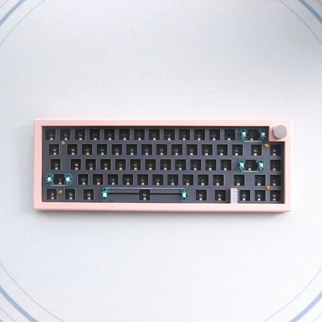 DIY hot-swappable RGB mechanical keyboard kit with knob support in seven colour options