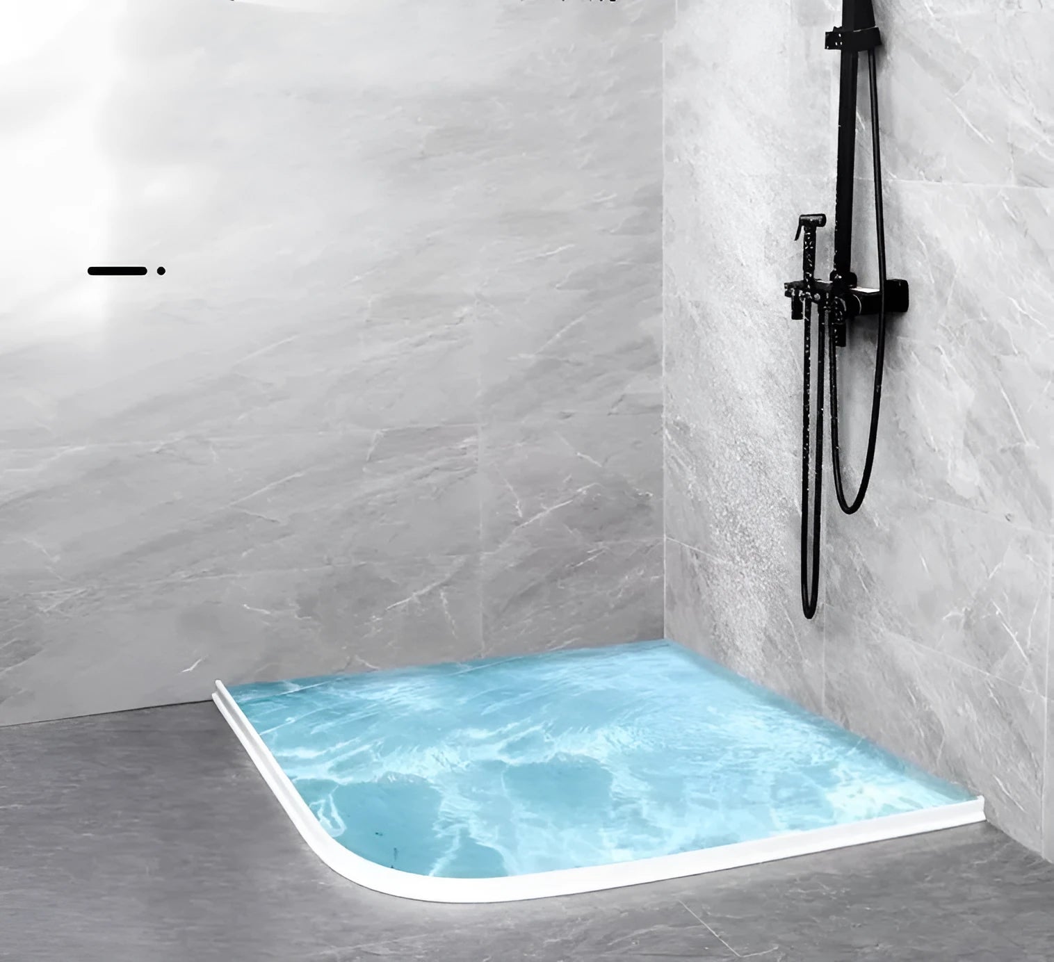 Flexible TPE bathroom waterproof strip in black colour for shower room floor sealing