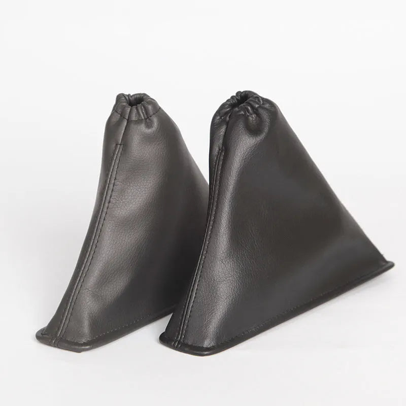 Black genuine leather shift lever dust cover for Toyota Corolla, 15.2 cm long
