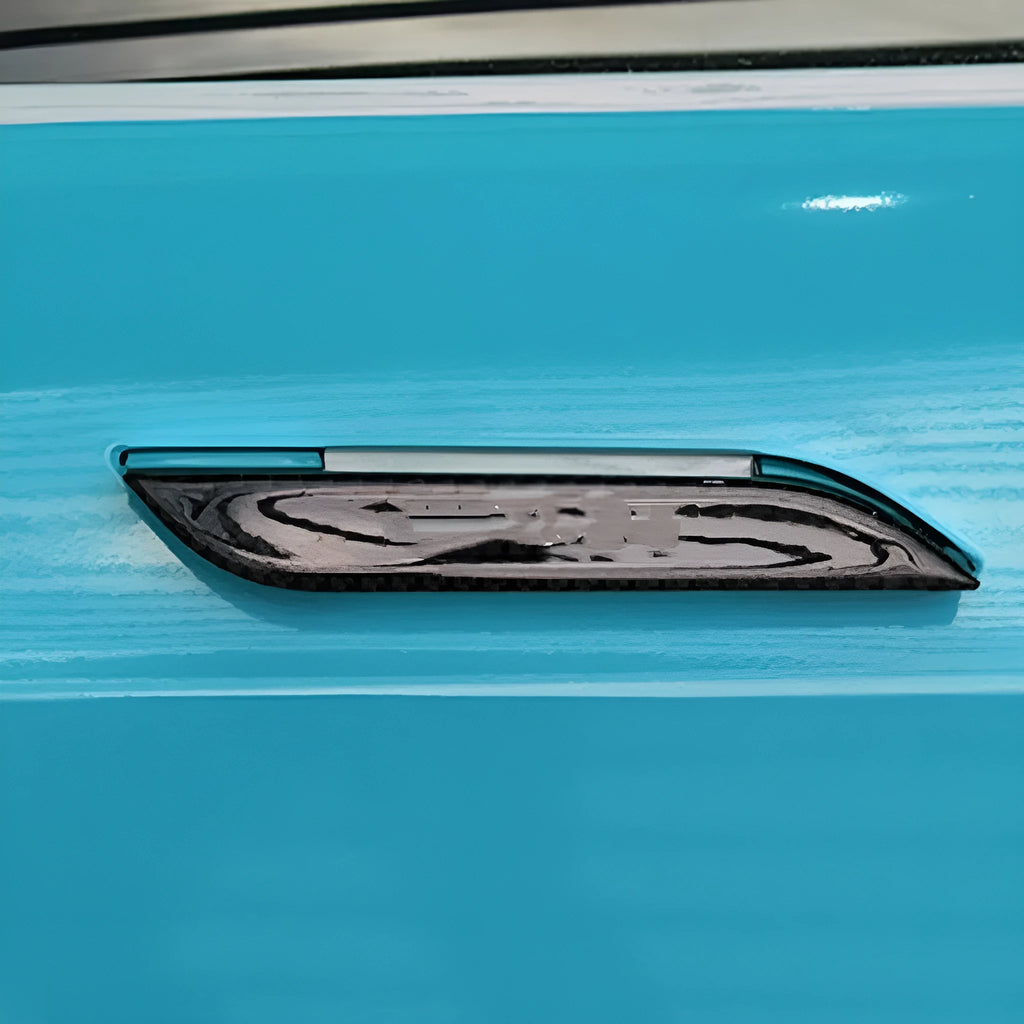 Four carbon fibre adhesive protection films for Tesla Model S door handles