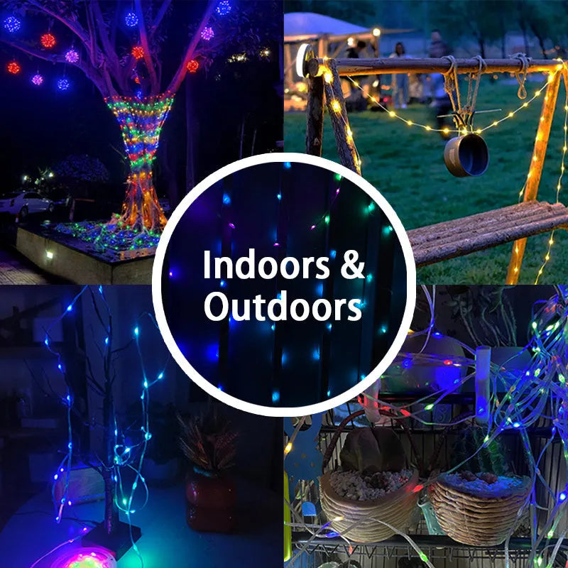 10 metre LED light string with 100 multi-colour bulbs for festival party decorations