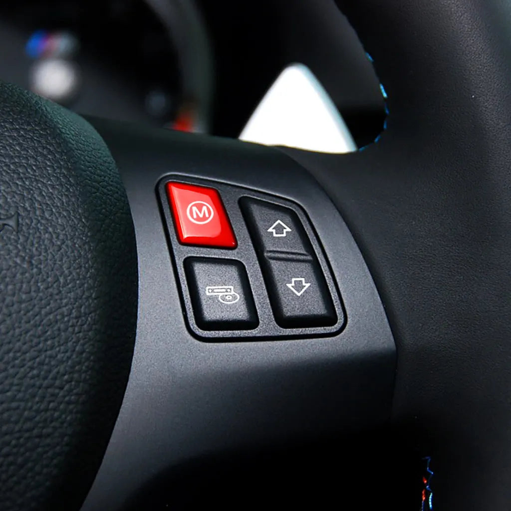 BMW steering wheel M1M2 mode button accessories in red and blue colour options for F30 and F34 models