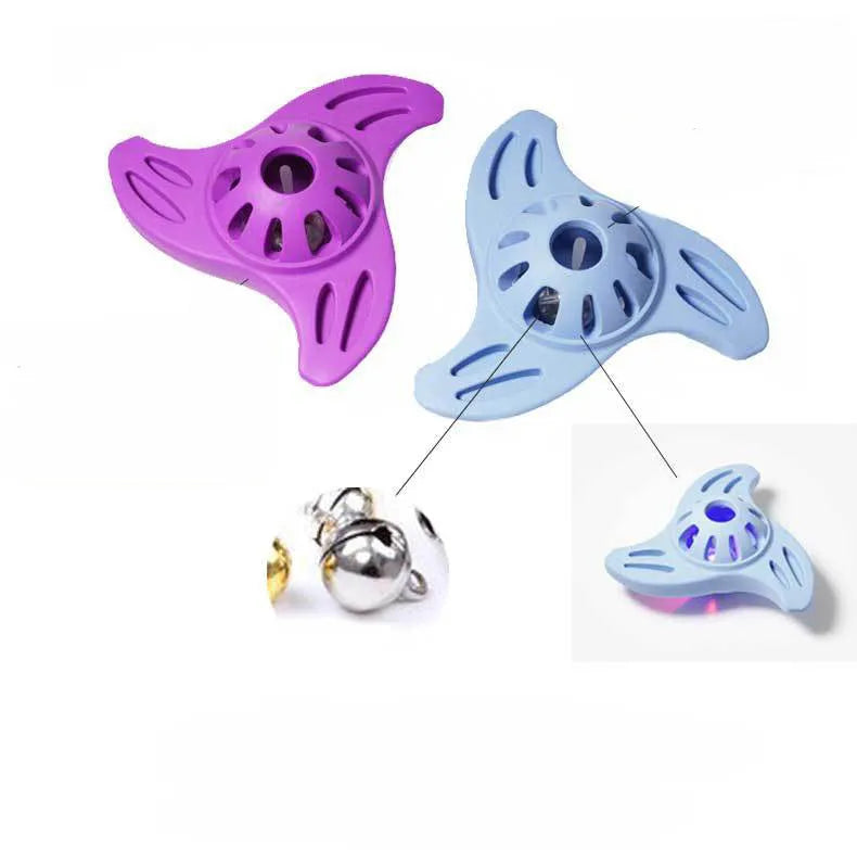 Blue boomerang shaped dog toy with molar texture for medium to large breed puppies