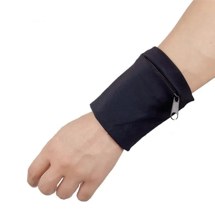 Wrist bag armband sleeve measuring 10 by 10.5 cm with OPP and cardboard packaging