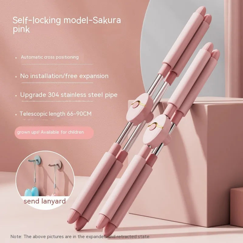 Children's pink and blue adjustable standing shape open back stick yoga aid for fitness