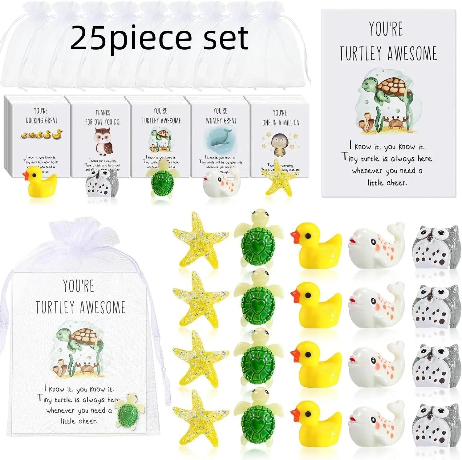 Set of pun-inspired resin greeting cards in pocket-sized format for office gifts and memos