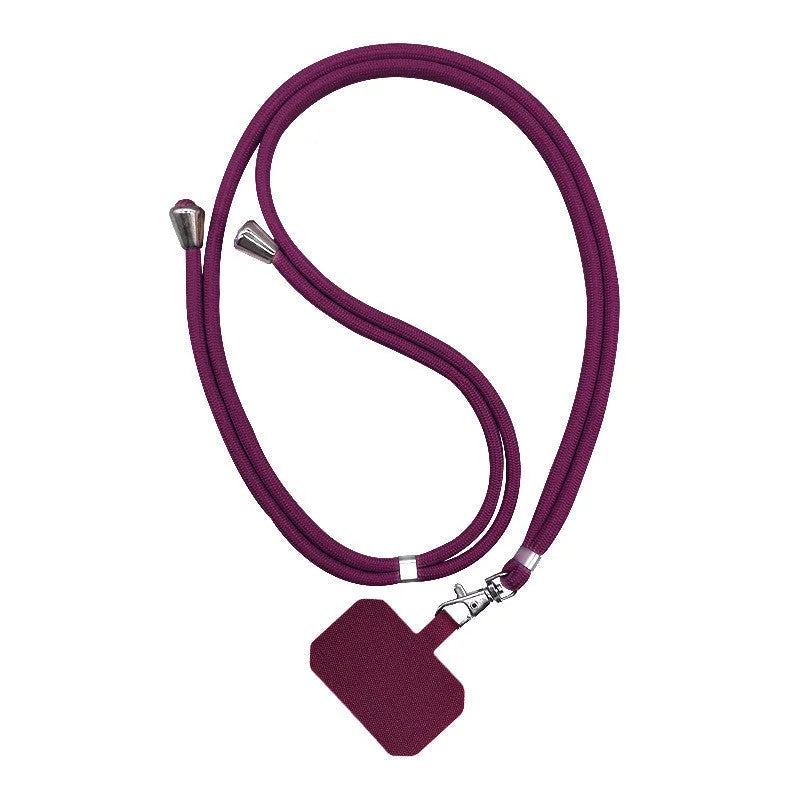 Universal phone case lanyard with electroplated carbon fibre skin back cover in white, black, and red colours