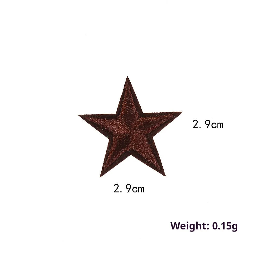 Colourful five-pointed star cloth embroidery stickers for DIY clothing decoration and craft projects