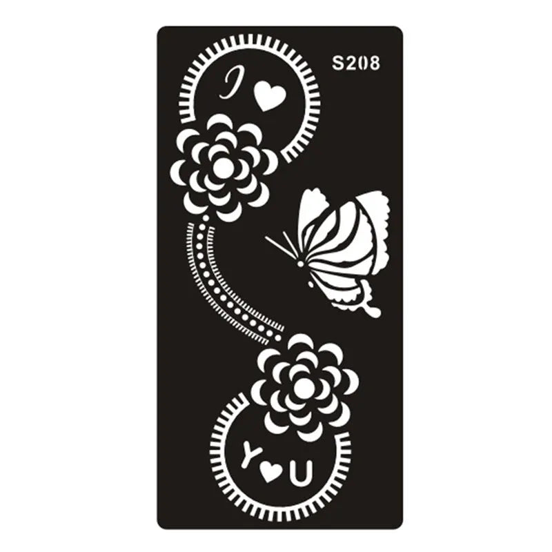 Hollow tattoo template sticker with geometric Southeast Asia style design on water transfer paper