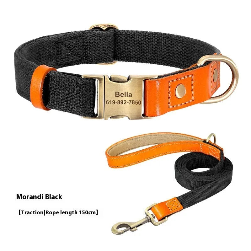 Small dog mohair collar and traction rope set shown in one of six colour options.