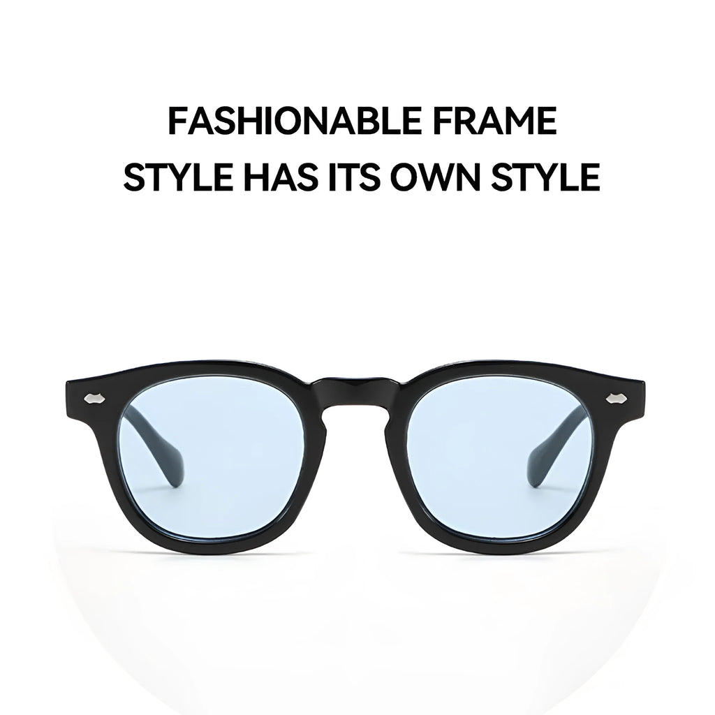 Simple round rim sunglasses with retro Hong Kong style design in multiple colour options