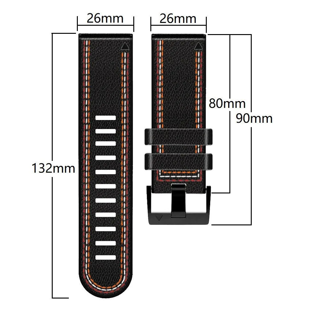 Silicone watchband with quick release bars for Garmin Fenix watches in four colour options