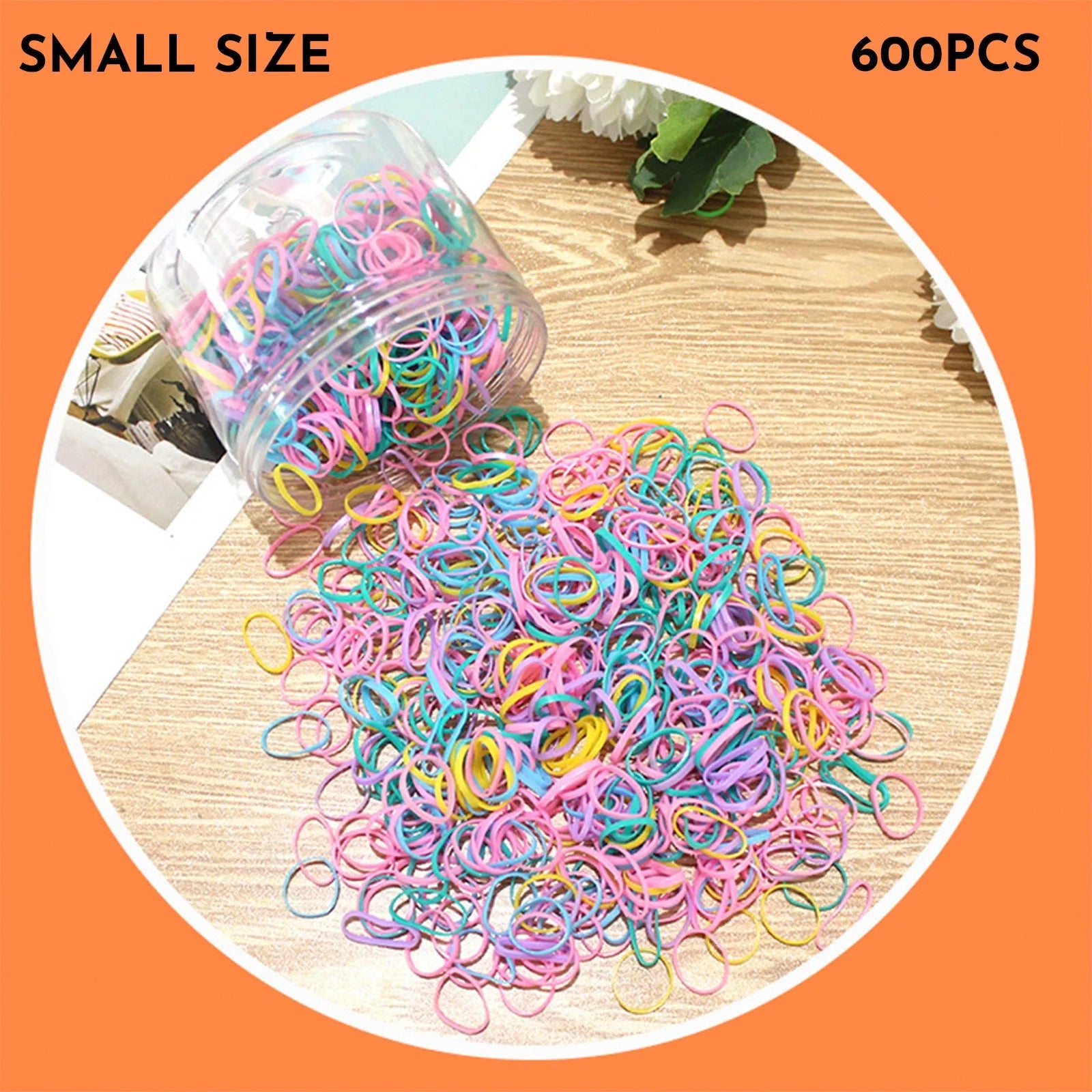 TPU baby hair ties elastic bands in multiple colours with reusable storage container for toddlers kids girls
