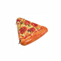 Large green and red pizza slice inflatable surfboard floating on water