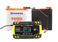12V 24V lead-acid battery charger with digital screen display for motorcycle and car.