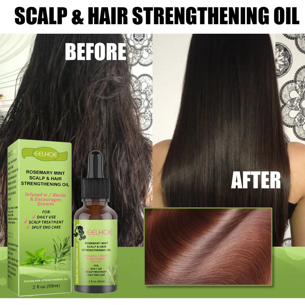 59ml bottle of rosemary mint hair growth fluid for scalp massage and nourishment.