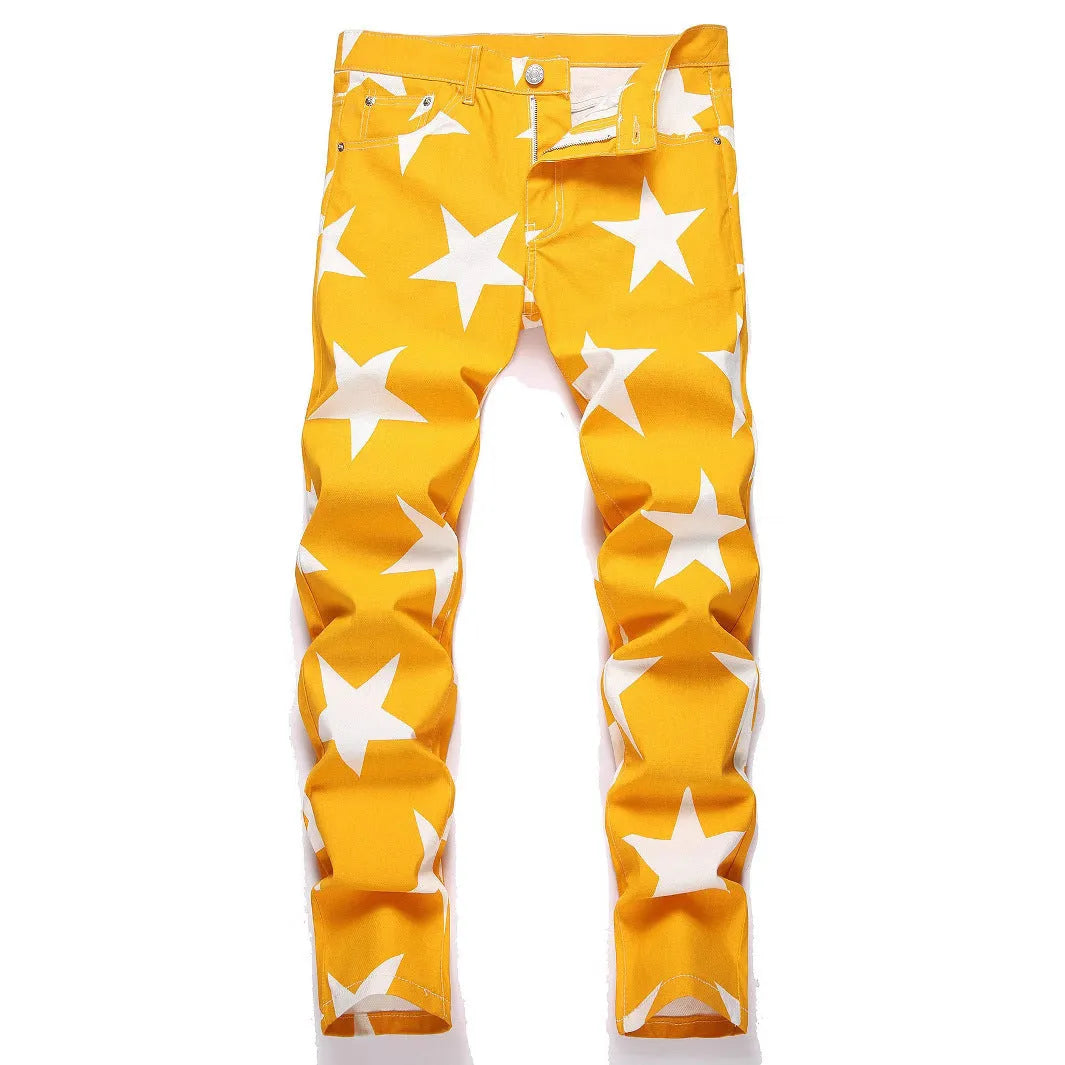 Men's cotton straight leg denim trousers in colour 0402, mid-waist with zip fly