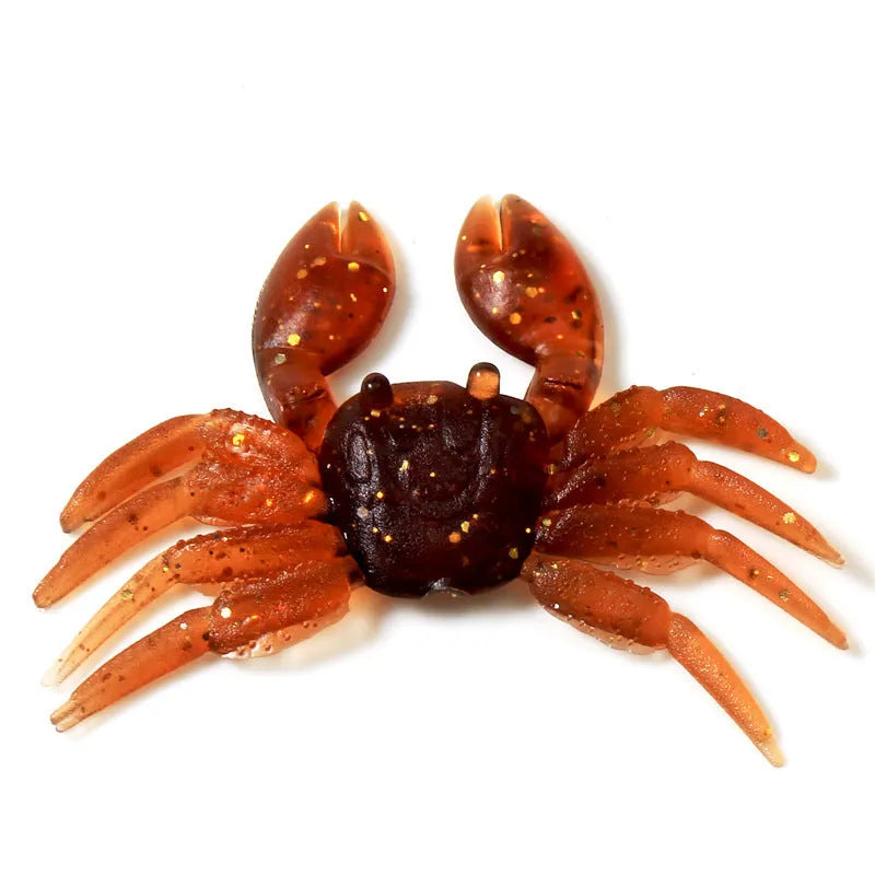 8cm PVC crab fishing lure in red or brown colour with fishhook