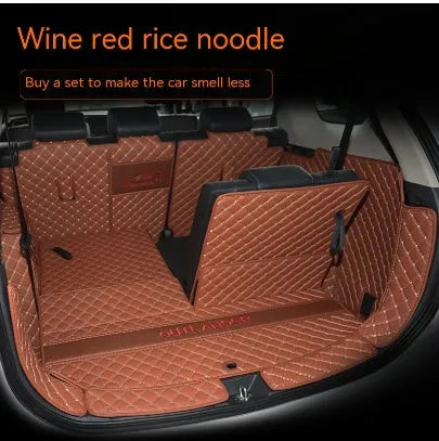 Mitsubishi Outlander custom boot liner with 3D raised edges and non-slip surface in a vehicle boot.