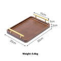 Square bamboo barbecue tray with brown handle in solid colour design