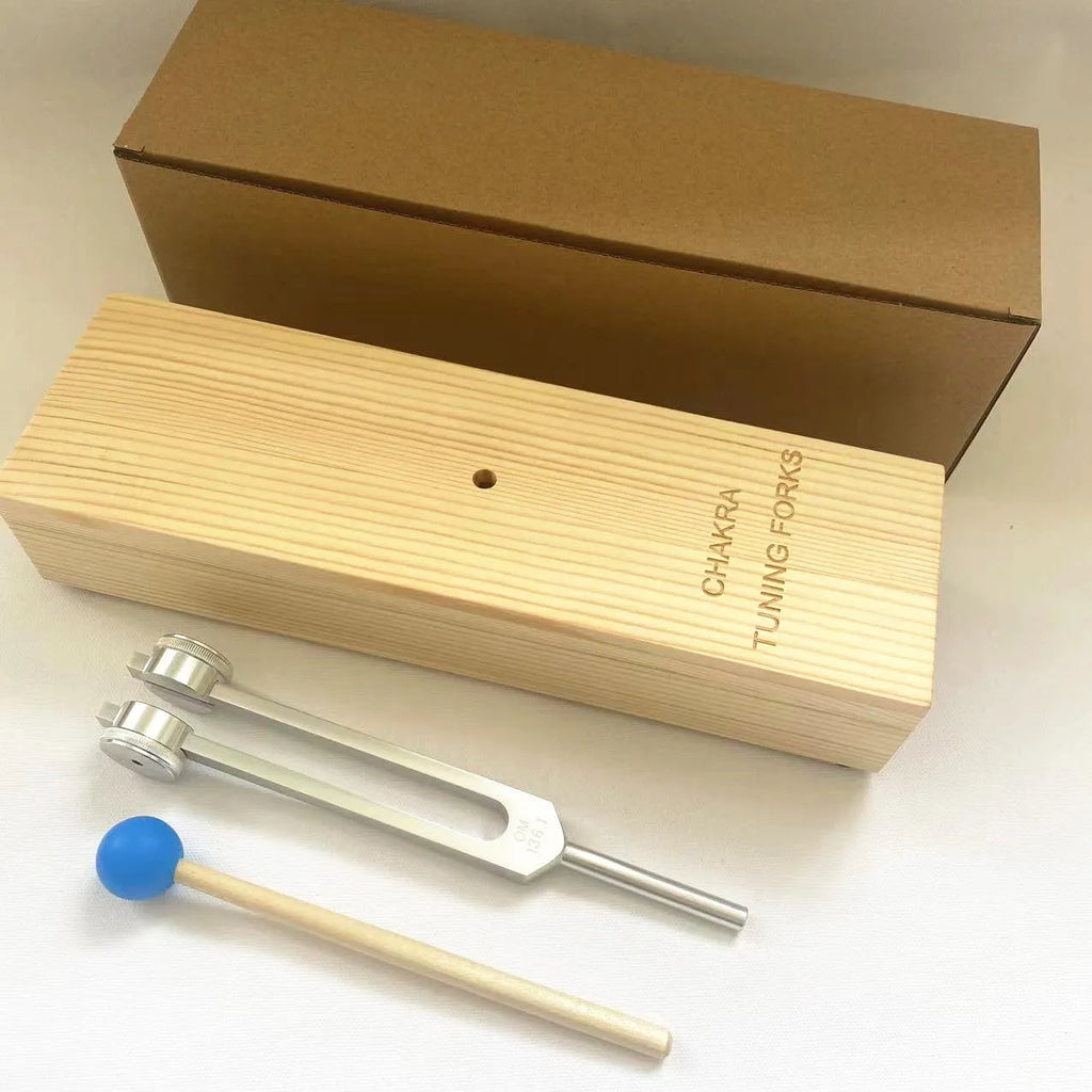432Hz aluminium alloy tuning fork with speaker in kraft paper packaging box