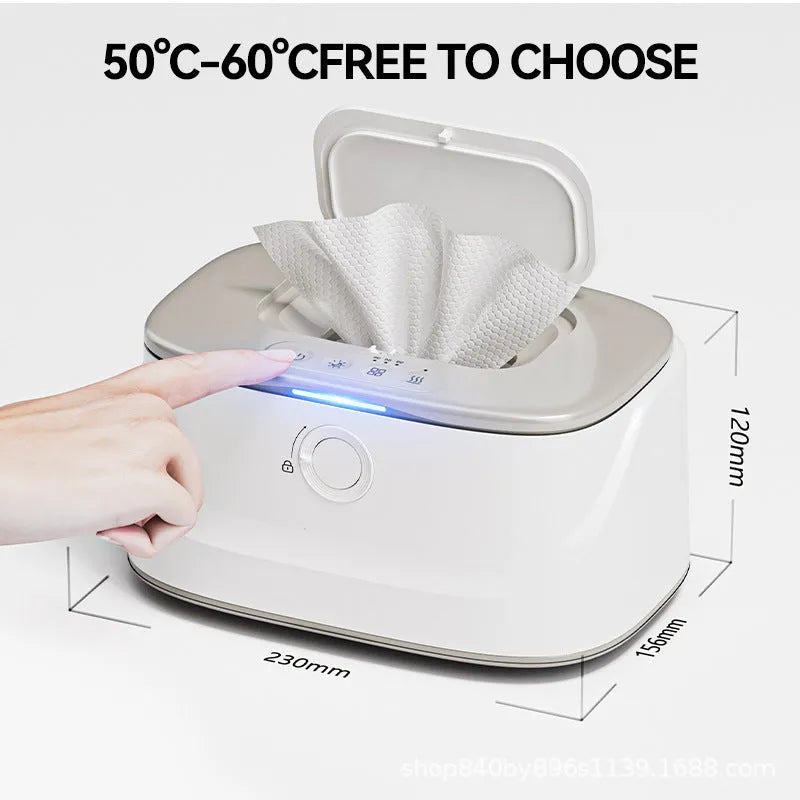 Baby wipe heater night light USB plug-in car constant temperature wipes box in white
