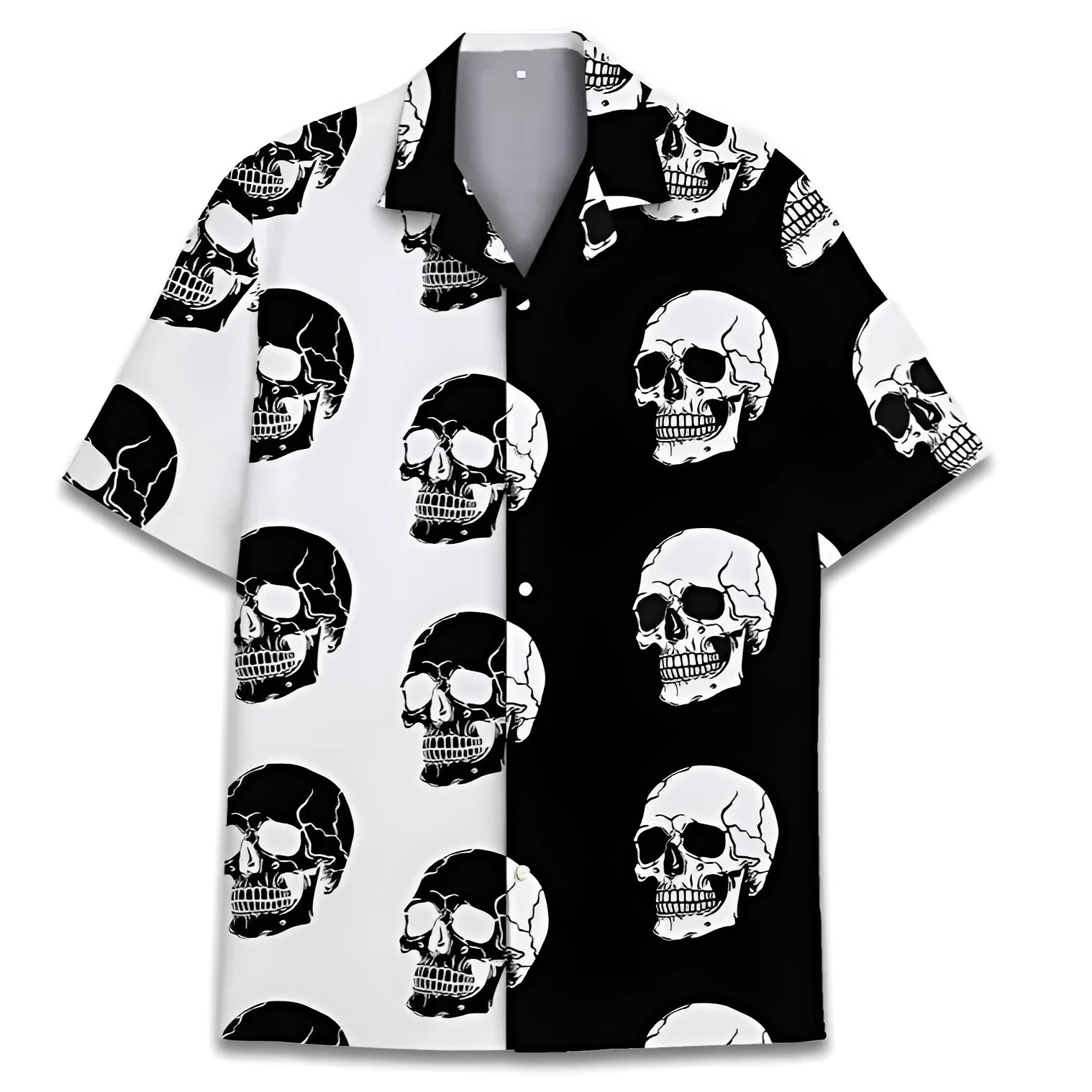 Men's short sleeve Cuban collar summer shirt with digital print pattern in colour C66SA93CLL