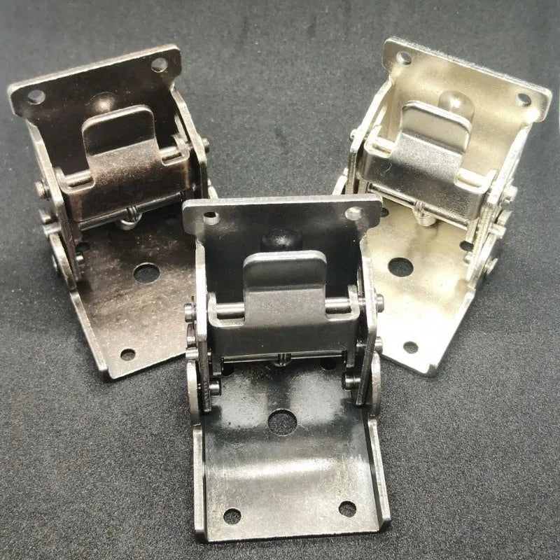 Furniture foot folding hinge for cabinets and wardrobe doors with adjustable 0-90 degree angle in multiple finish options