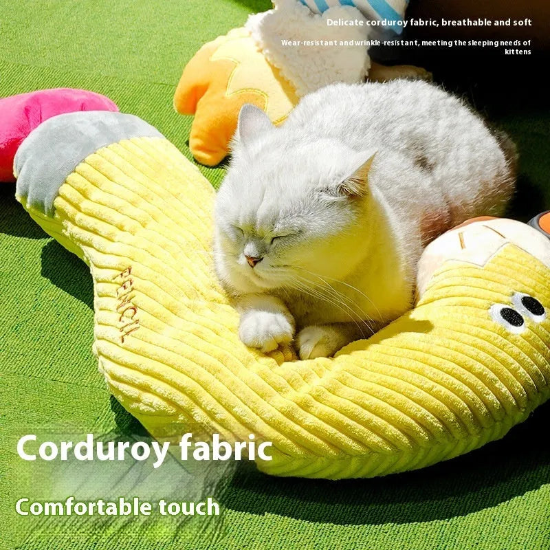 Soft fleece pet pillow in candle colour design for cats and dogs