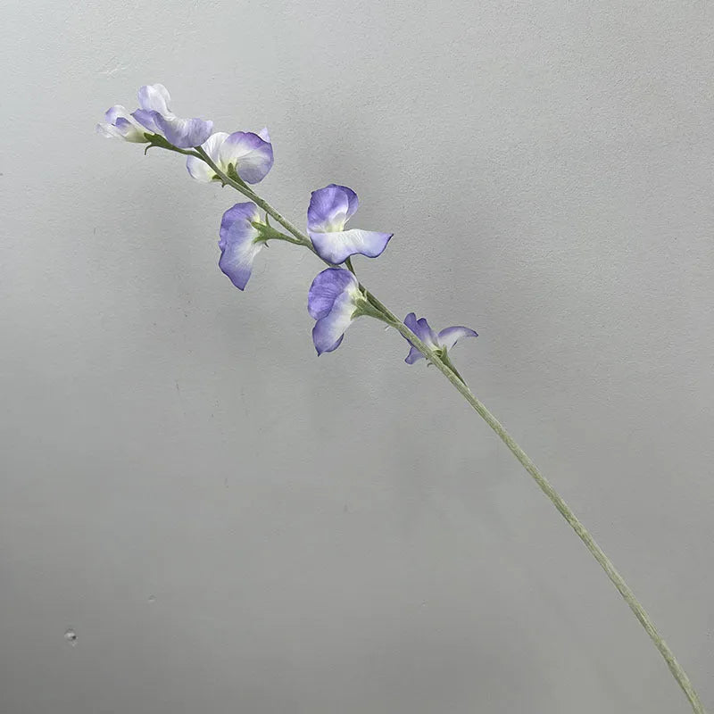 Silk flocking fragrant pea fake flower 63cm in purple, wedding decoration prop