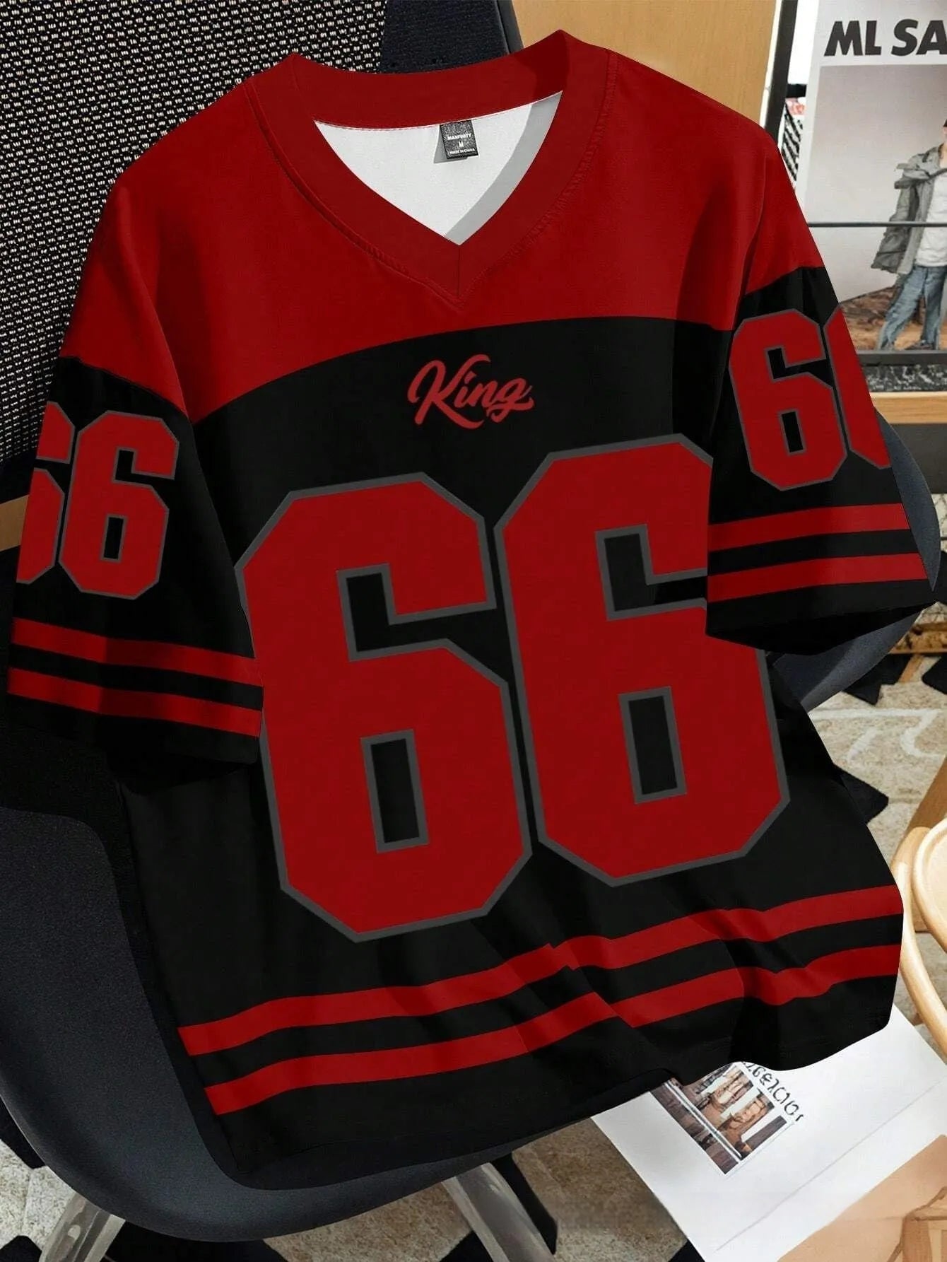 Men's Chicago No 23 design 3D printed t-shirt in loose fit with round neck and short sleeves