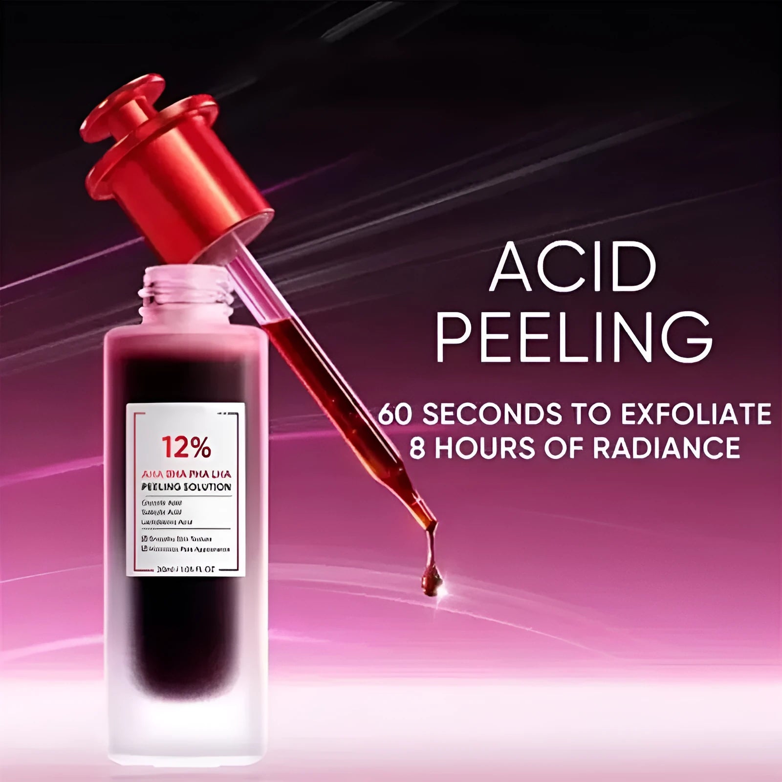 Facial exfoliating essence in 30ml Type A and 35ml Type B formats with application tool
