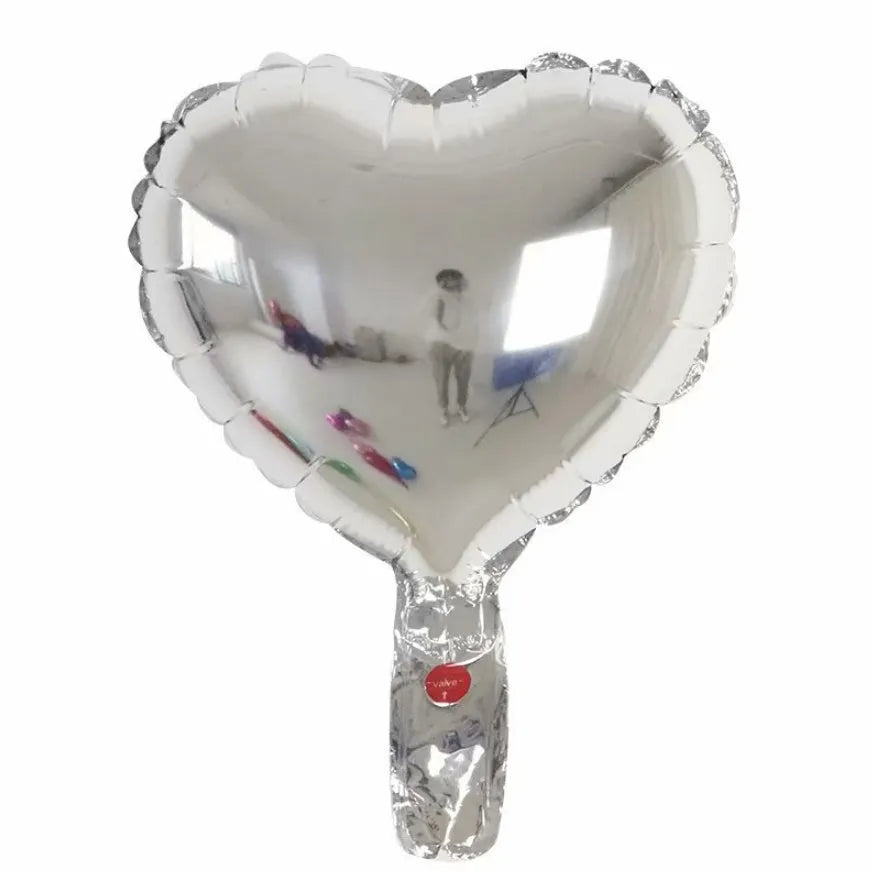 Aluminium peach heart shaped balloons in metallic colours for party decoration