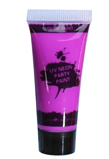 25ml plastic squeeze bottle of neon green face and body paint with a hose-top nozzle.