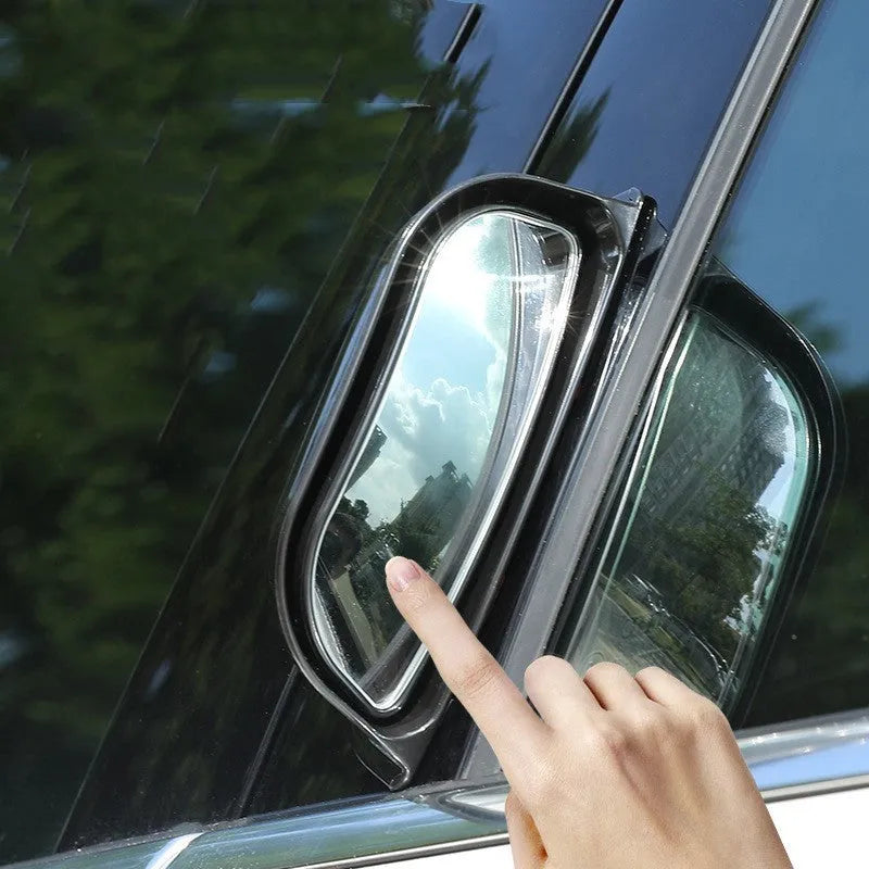 Black and white universal wide-angle car rearview mirror with dimensions 126mm by 48mm.