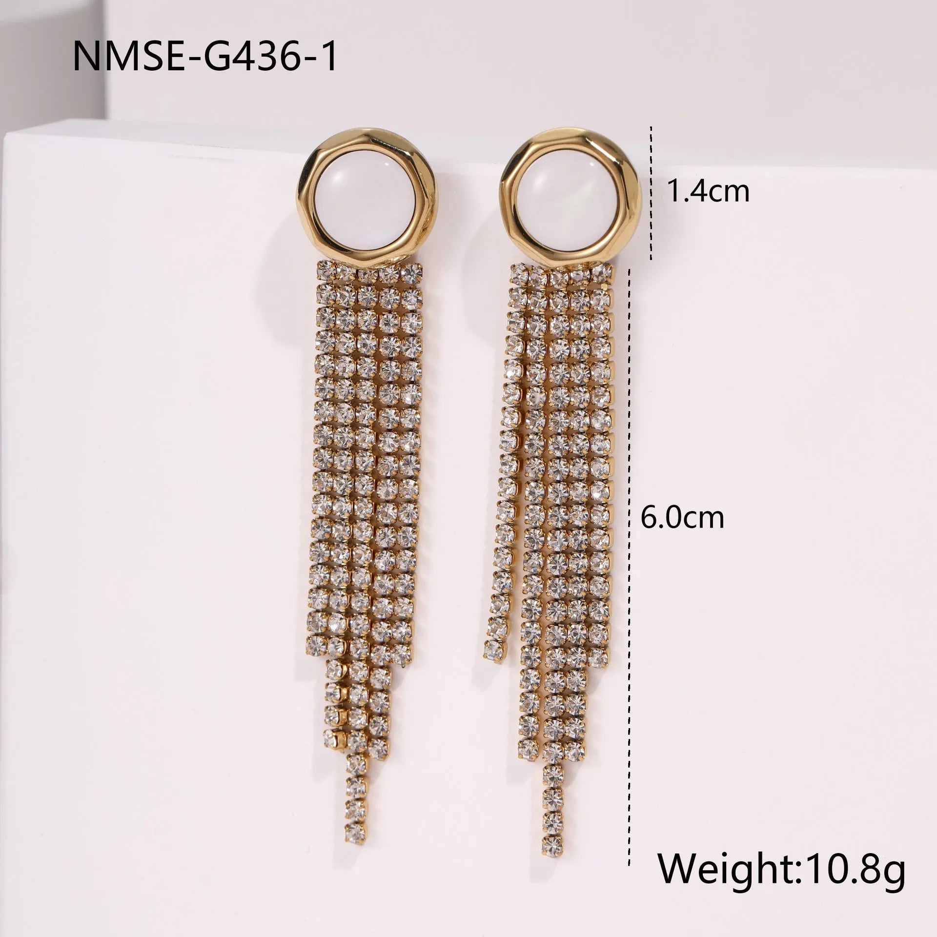 Stainless steel heart-shaped earrings with geometric star detailing and 18K gold electroplated finish