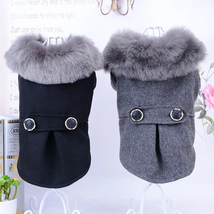 Solid colour autumn winter pet clothing from New Pet Feet in black on an animal