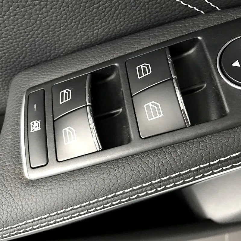 Black glitter decorative sticker for car window lift button customisation