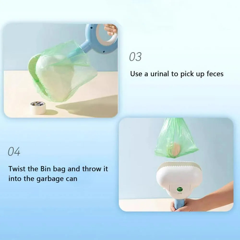White blue ABS plastic dog poop scooper with cloud-shaped jaw design for outdoor pet waste collection