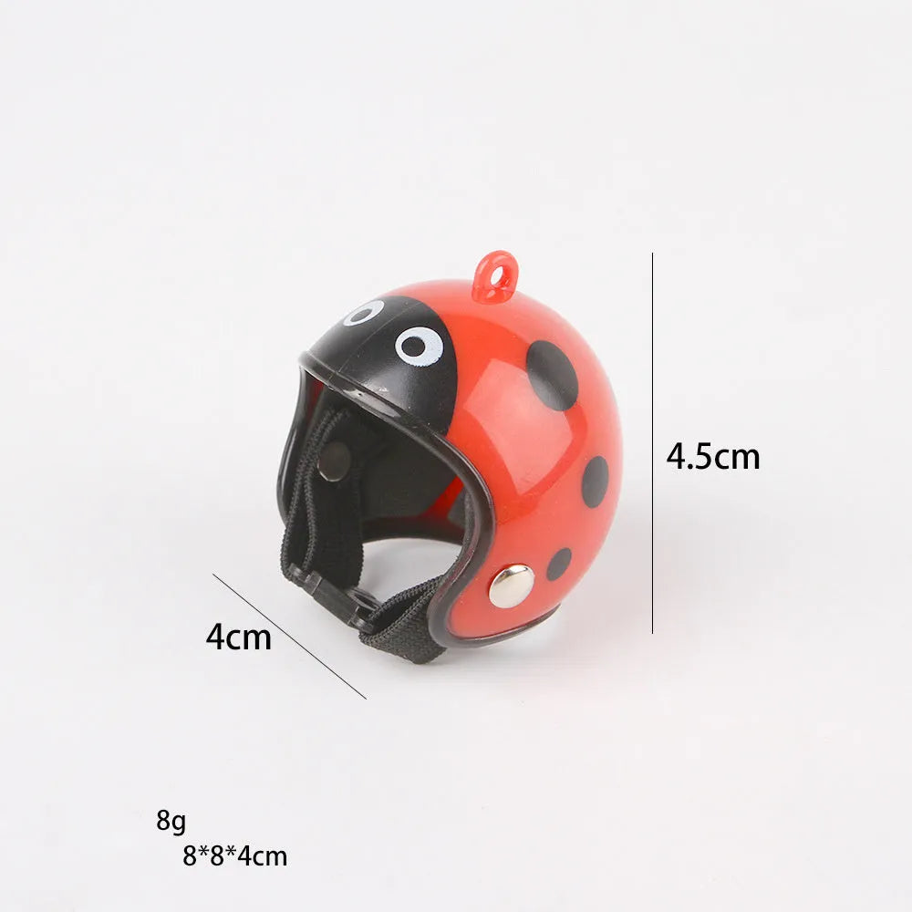 Adjustable plastic chicken helmet for small pet protection with elastic bands and sponge lining