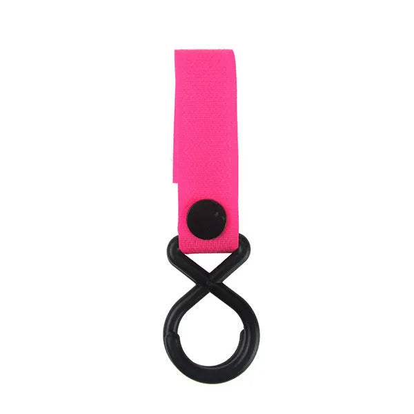 Nylon Velcro luggage hook in multiple colours on white background with OPP packaging