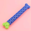 Blue green dog dental cleaning toy with silicone bristles and massage nodules for tooth cleaning and chewing