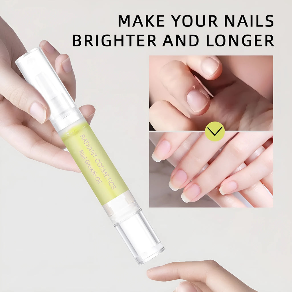 3ml nail growth treatment oil bottle with application brush for wash-free nail care